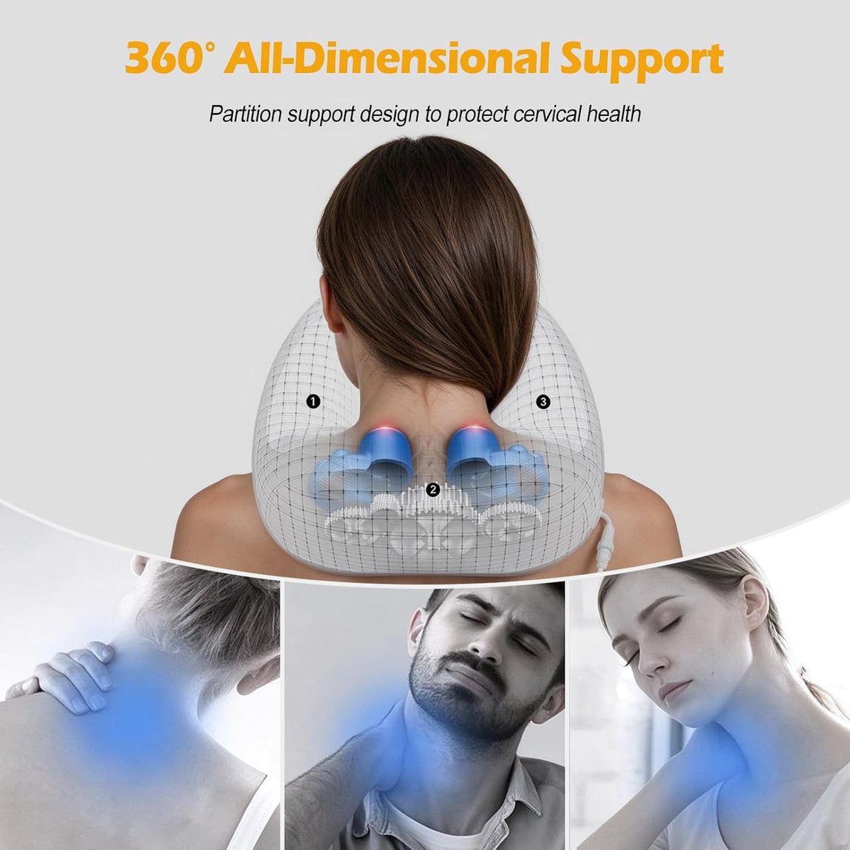 Rechargeable U-Shaped Neck Massager Pillow