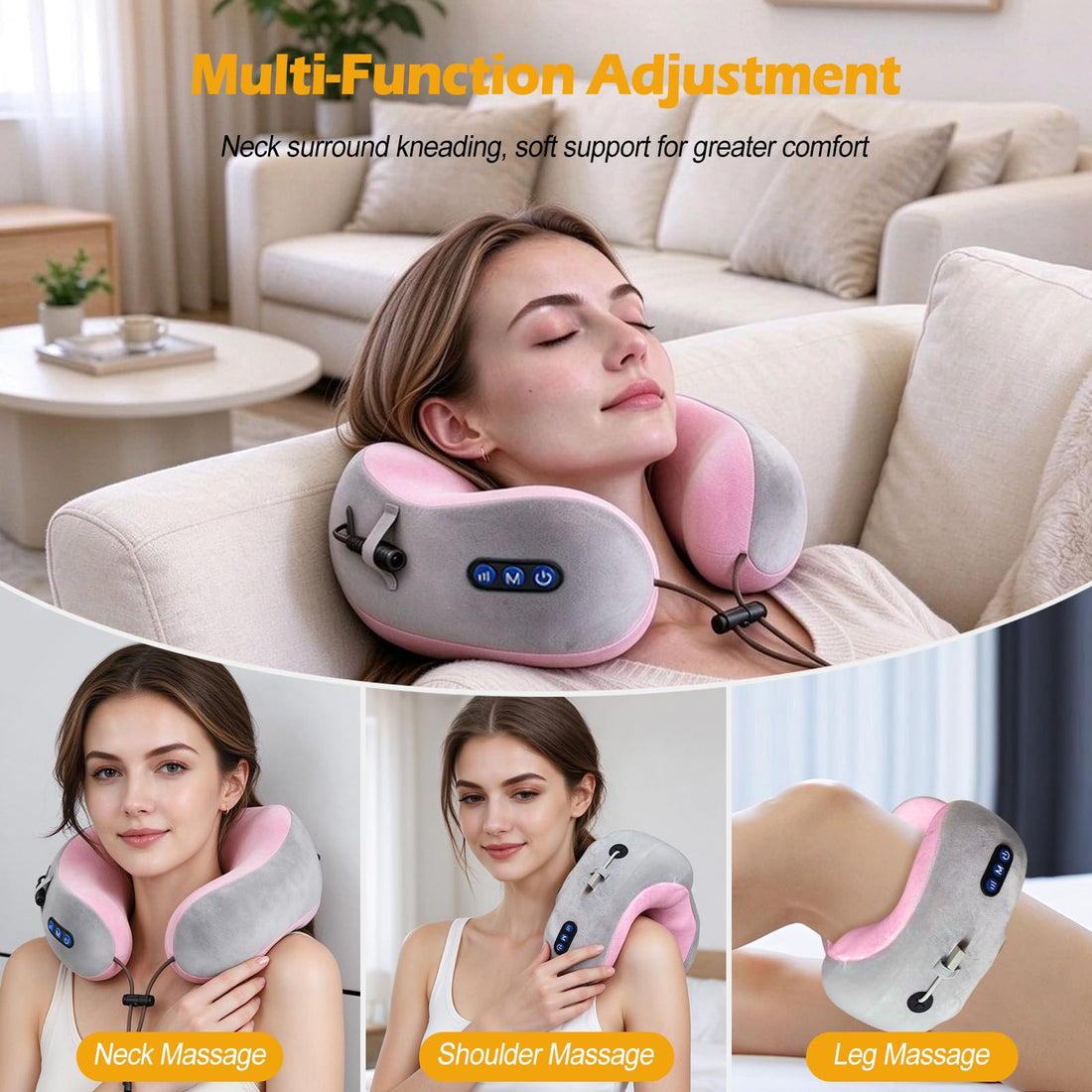 Rechargeable U-Shaped Neck Massager Pillow