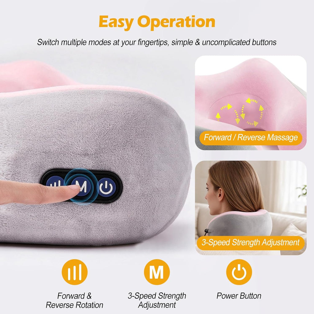 Rechargeable U-Shaped Neck Massager Pillow